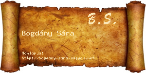 Bogdány Sára névjegykártya