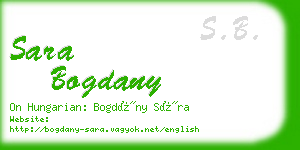 sara bogdany business card
